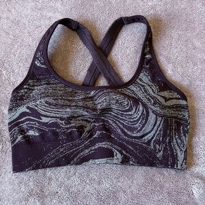 Athleta Marble Pattern Sports Bra - Purple and Gray